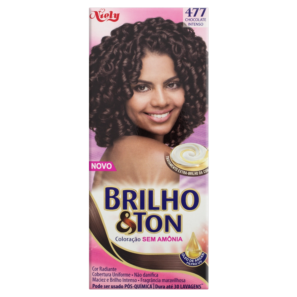 Kit Coloração Creme 477 Chocolate Intenso Niely Brilho Ton