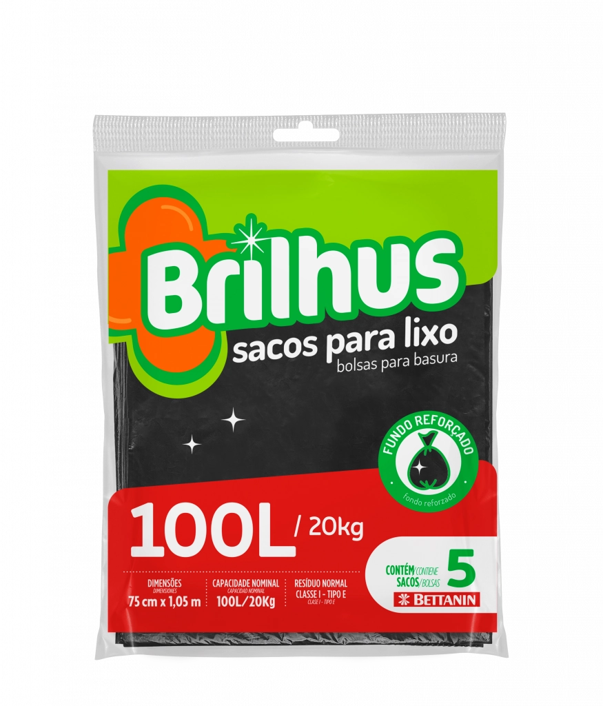 Saco P/lixo Almofada Brilhus 100l