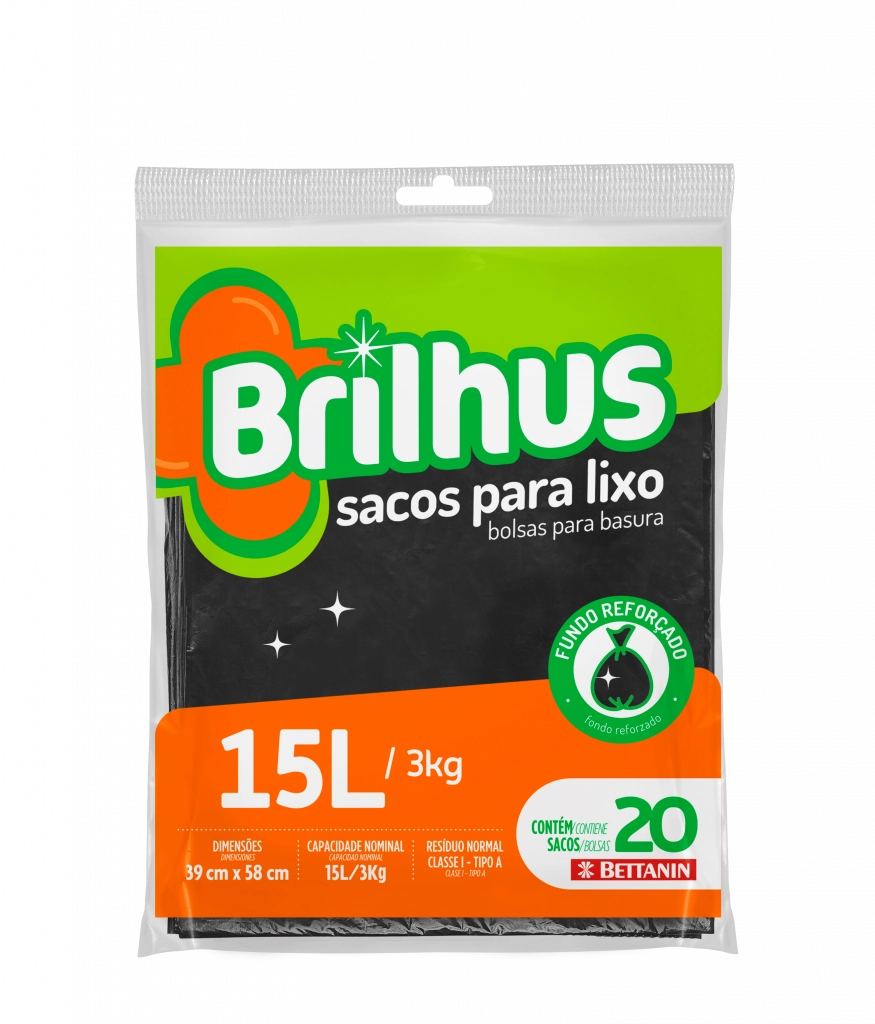 Saco P/lixo Almofada Brilhus 15l