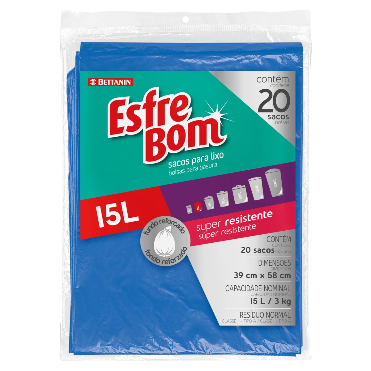 Saco Para Lixo Tipo A 15l Esfrebom 20 Unidades