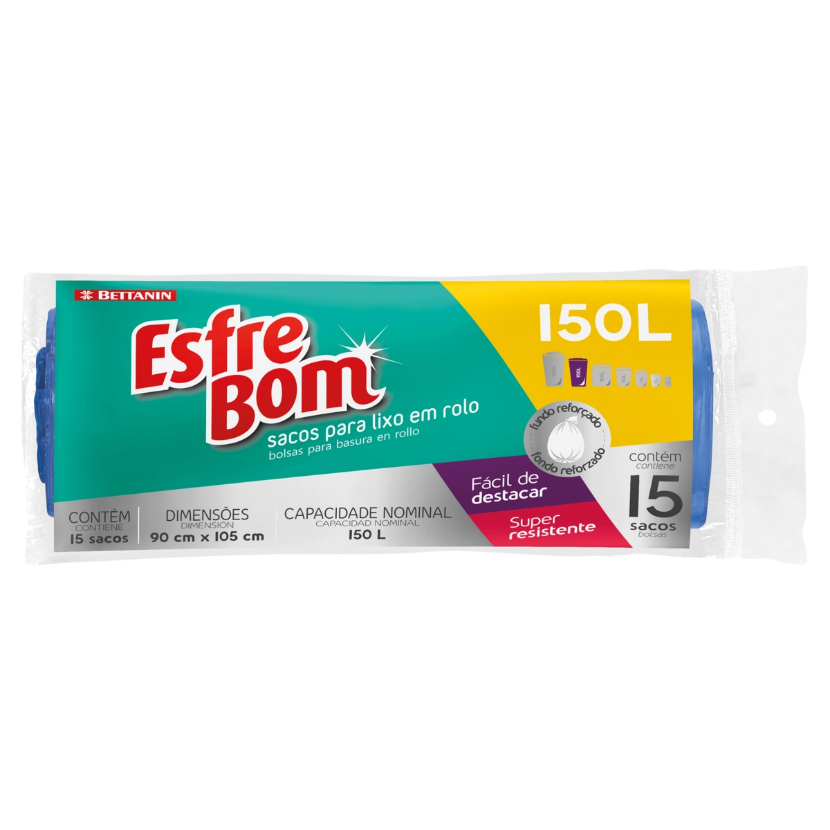 Saco Para Lixo 150l Esfrebom 15 Unidades