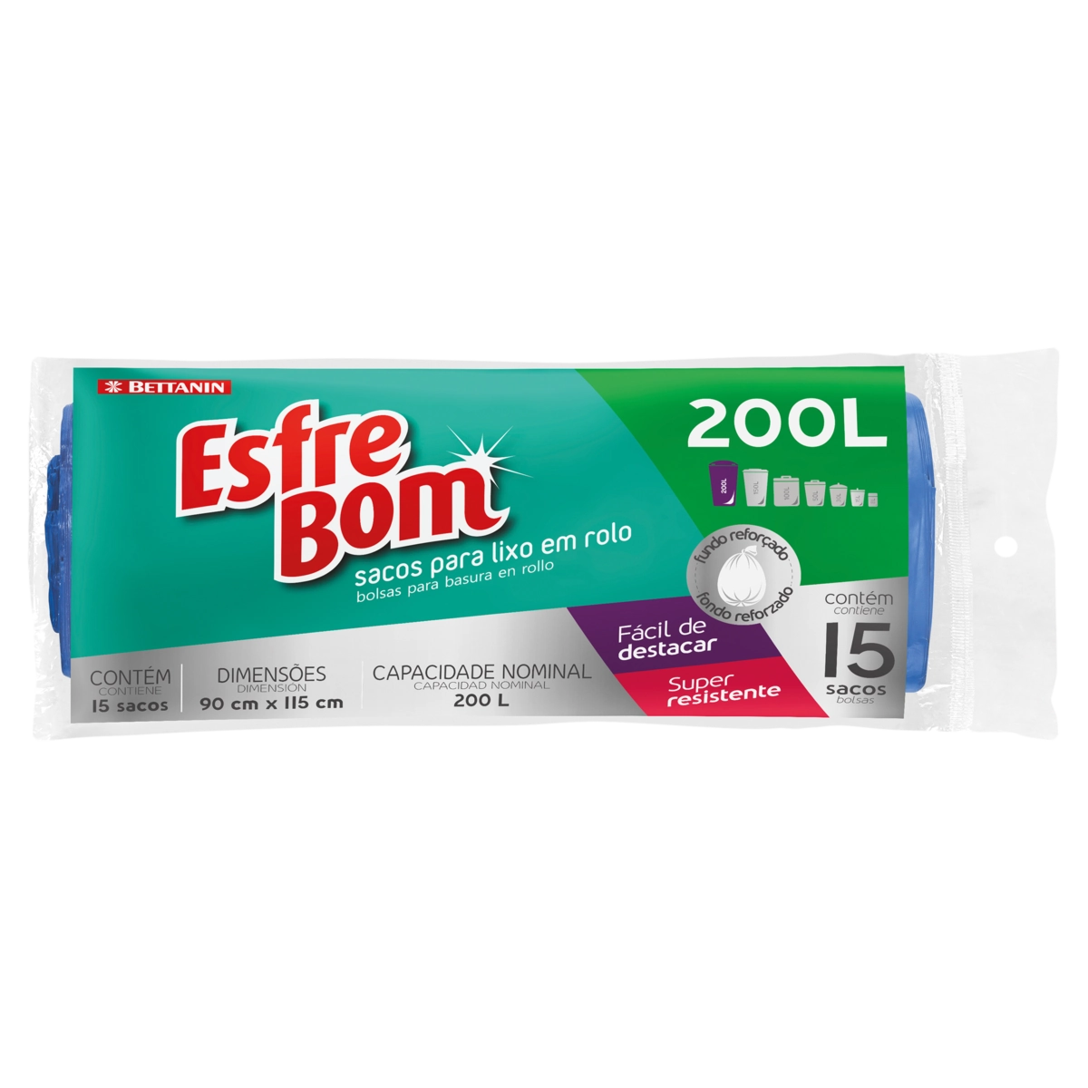 Saco Para Lixo 200l Esfrebom 15 Unidades