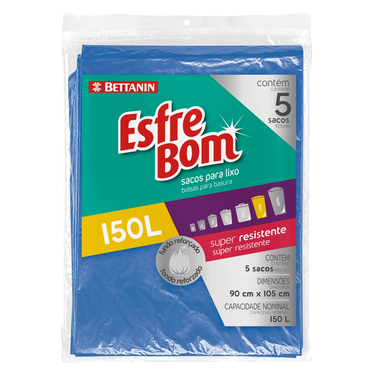 Saco Para Lixo 150l Esfrebom 5 Unidades