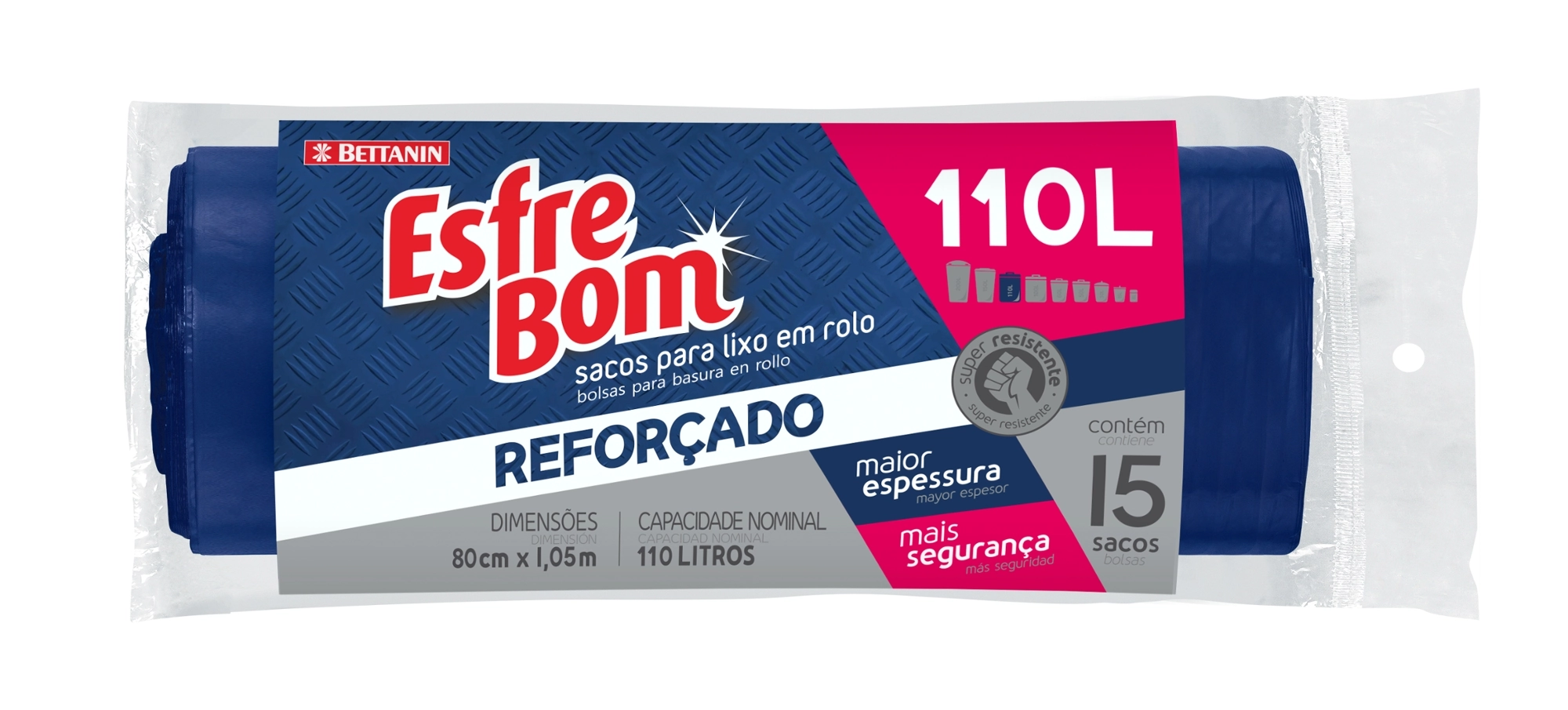 Saco para Lixo Reforçado Rolo 110 Litros EsfreBom Bettanin BT317