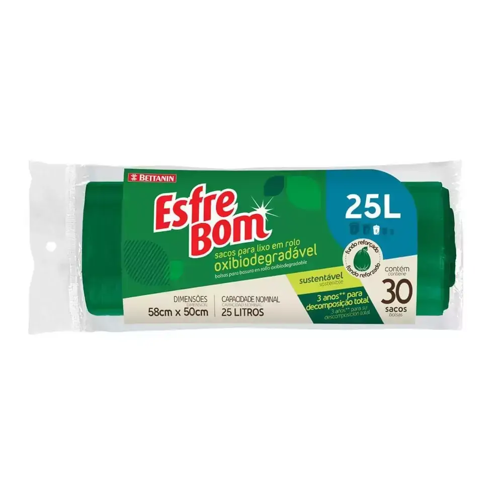 Saco para Lixo Oxibiodegradável Rolo 25 Litros EsfreBom Bettanin BT322