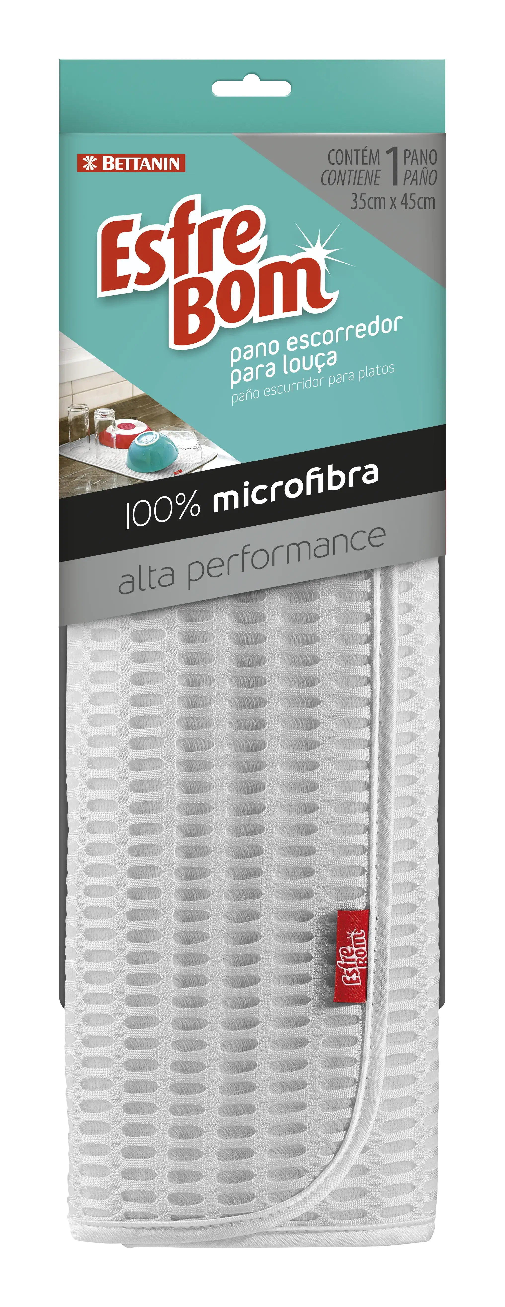 Pano Escorredor de Louça Microfibra Esfrebom 35cmx45cm