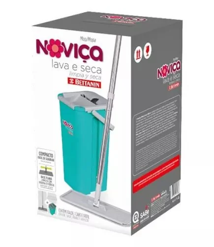 Mop Lava E Seca 4 Em 1, Noviça, Noviça, Verde Tiffany