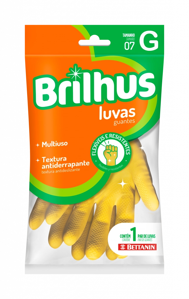 Luva De Látex Versátil, Tamanho G, Linha Brilhus, Bettanin.