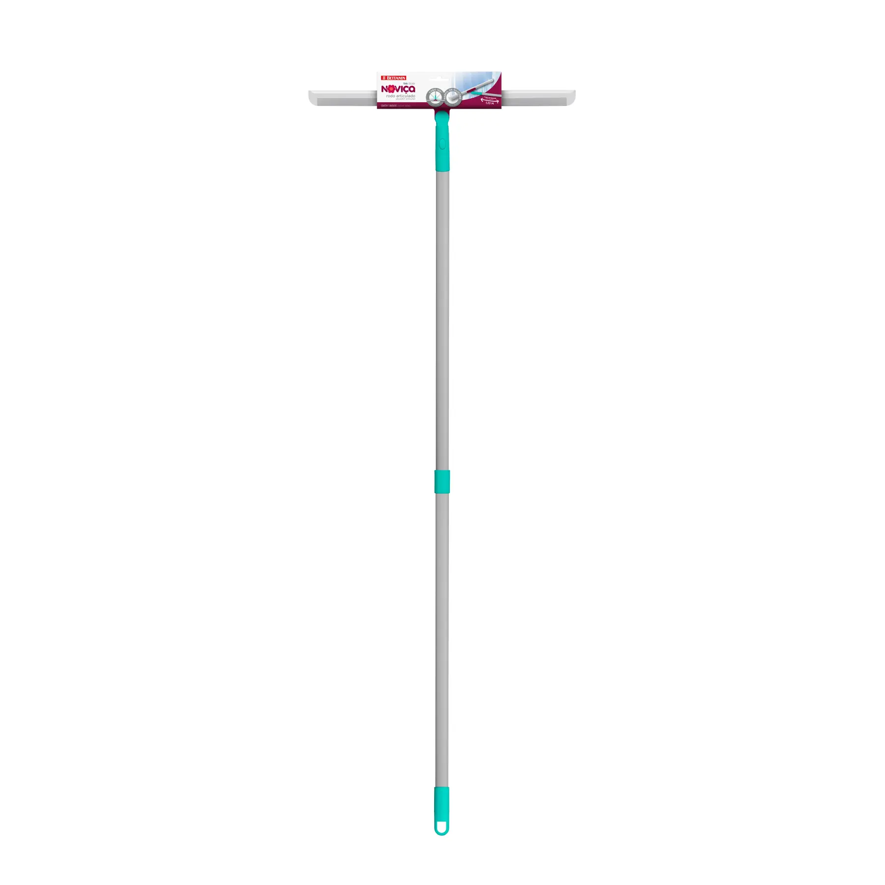 Mop Rodo Articulado Secador Limpa Vidro com Cabo BT1213 Azul e Cinza Noviça