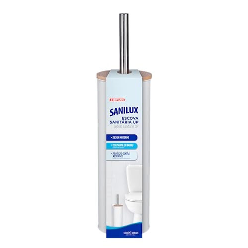 Escova Sanitária Branca Com Tampa Up Sanilux