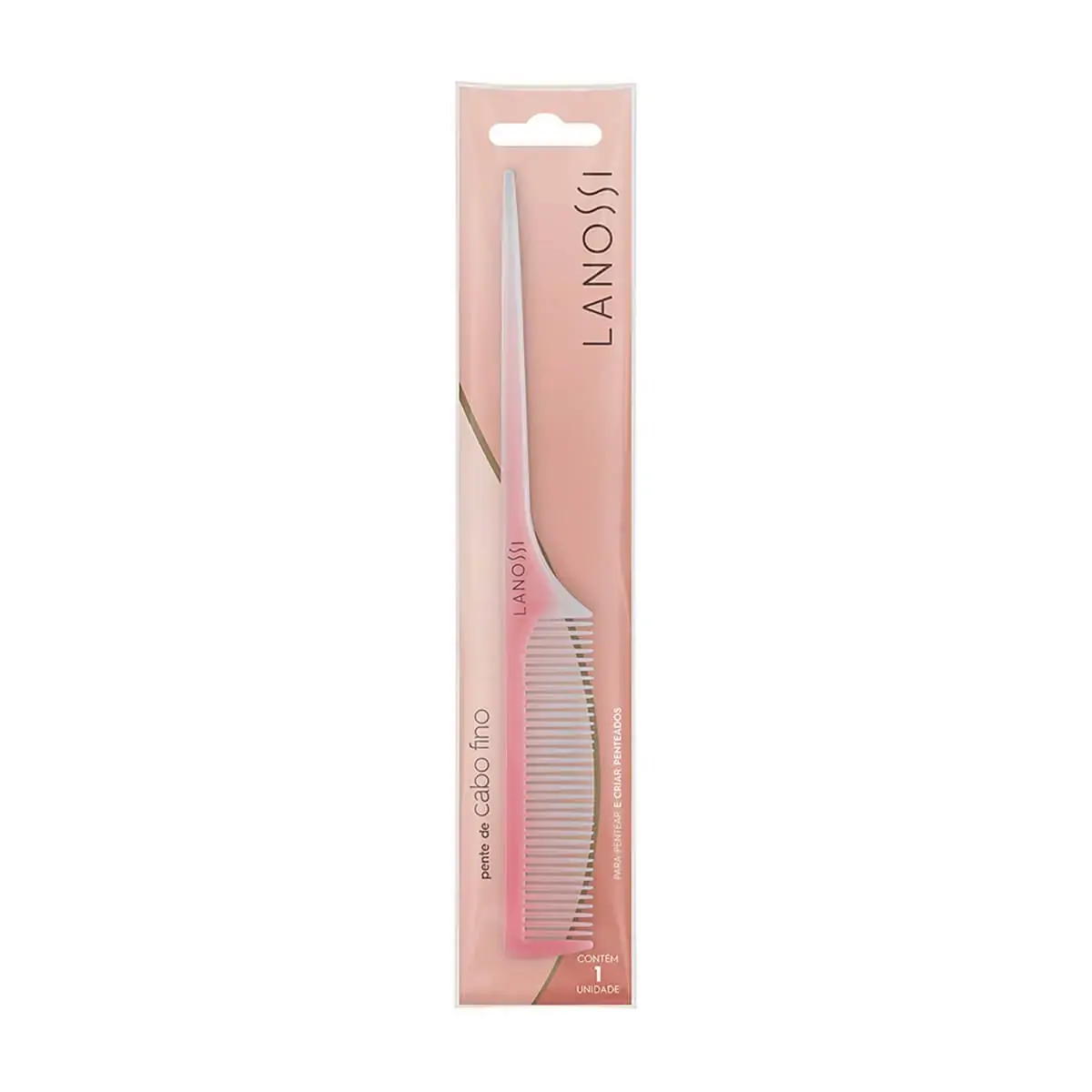 Pente De Cabelo Dente Largo Lanossi Rosé