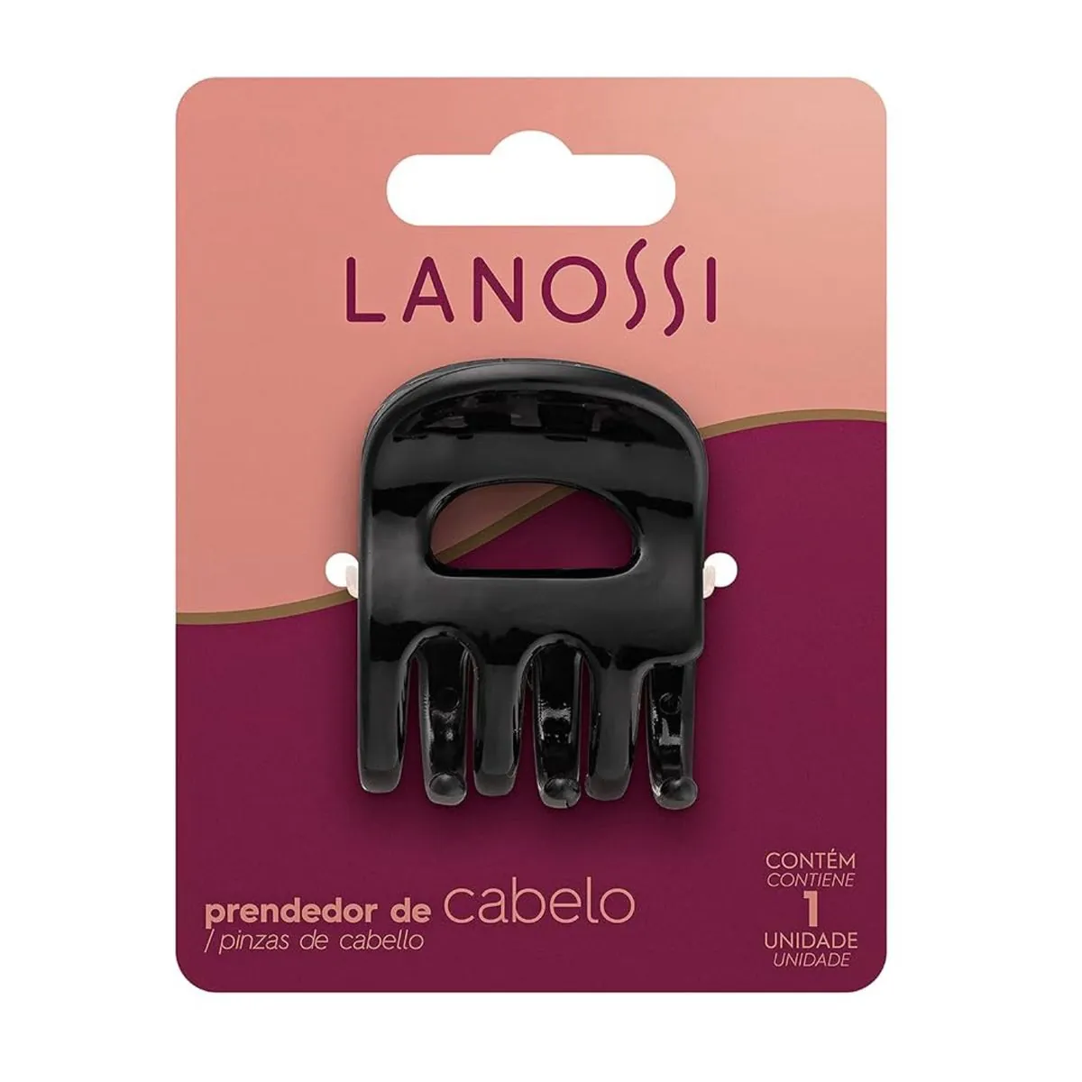 Piranha De Cabelo Lanossi Tamanho M Cor Preta