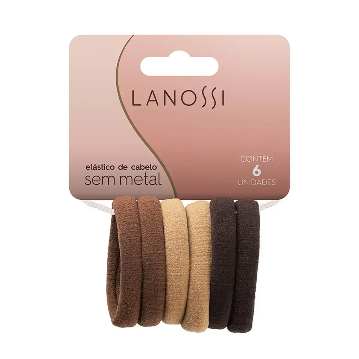 Conjunto De Elástico Para Cabelo Lanossi Cor Cappuccino