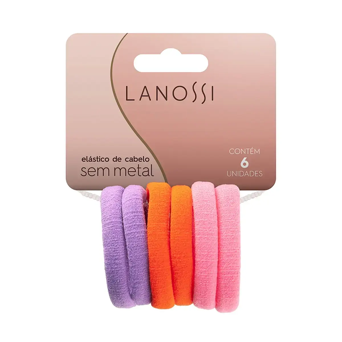 Elásticos de Cabelo Lanossi Tangerine - 6 unidades