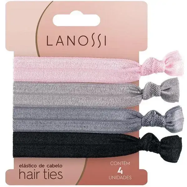 Kit Elast Lanossi Hair Ties Silver C 4 Un
