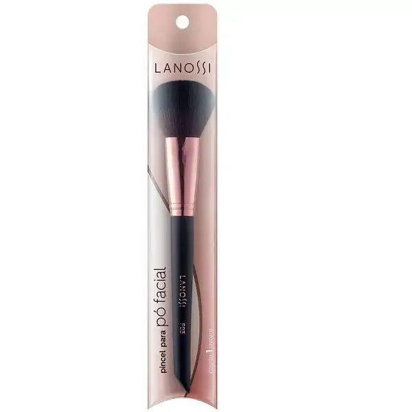 Pincel Para Maquiagem Lanossi para Pó Facial Rose Black F03