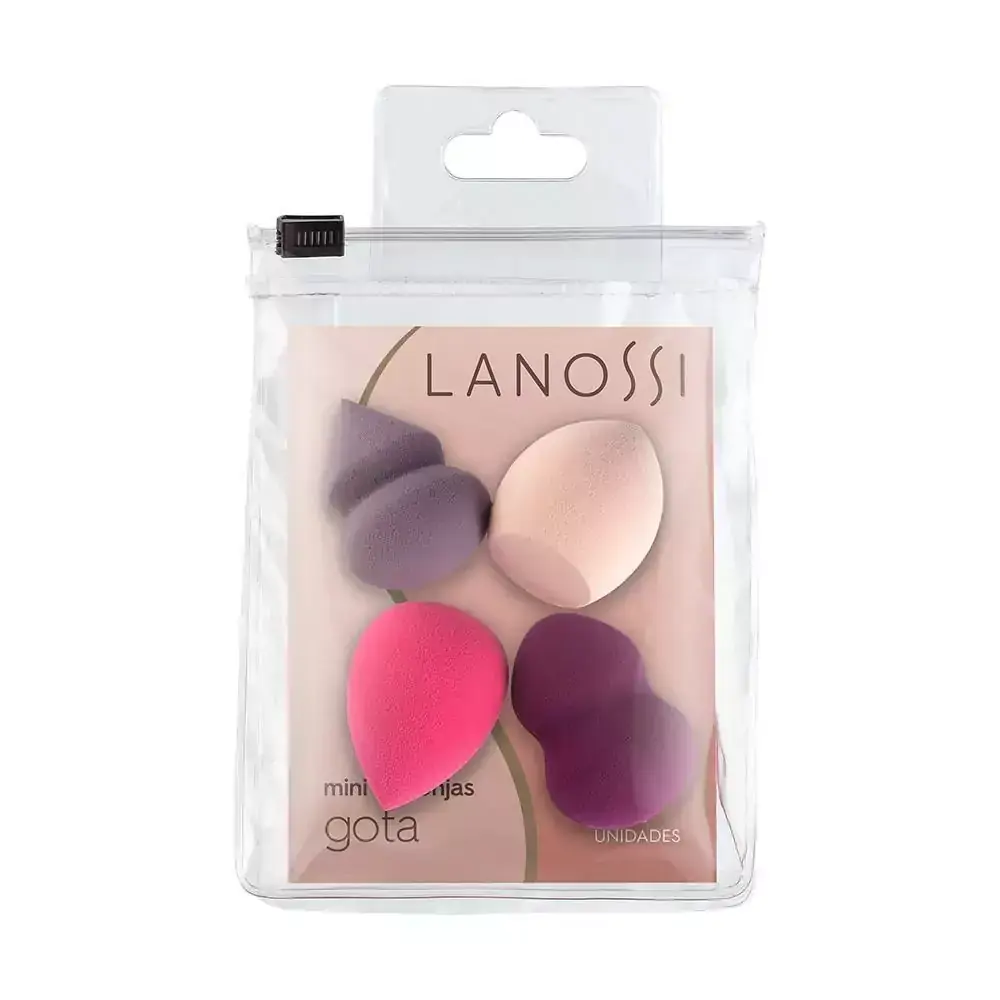 Kit 4 Mini Esponjas de Maquiagem Lanossi