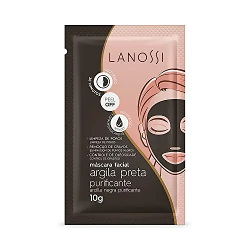 Máscara Facial Lanossi Argila Preta Purificante 10g