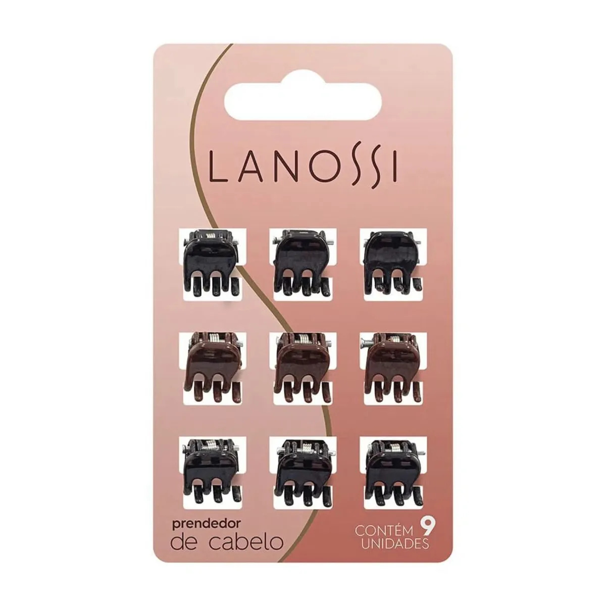 Kit Piranha De Cabelo Lanossi Mini Cappuccino 9 Unidades