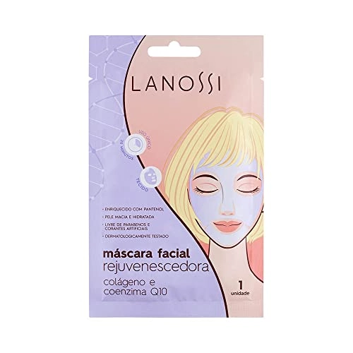 Máscara Facial Rejuvenescedora Colágeno E Coenzima Q10, Lanossi.