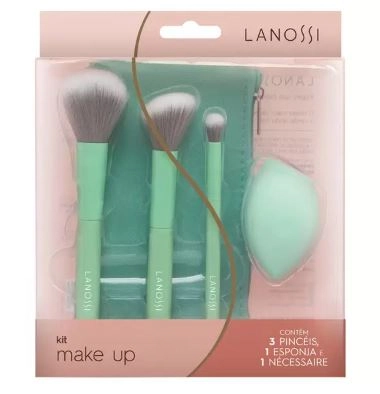 Kit 5 Pinceis de Maquiagem Lanossi Mint Green