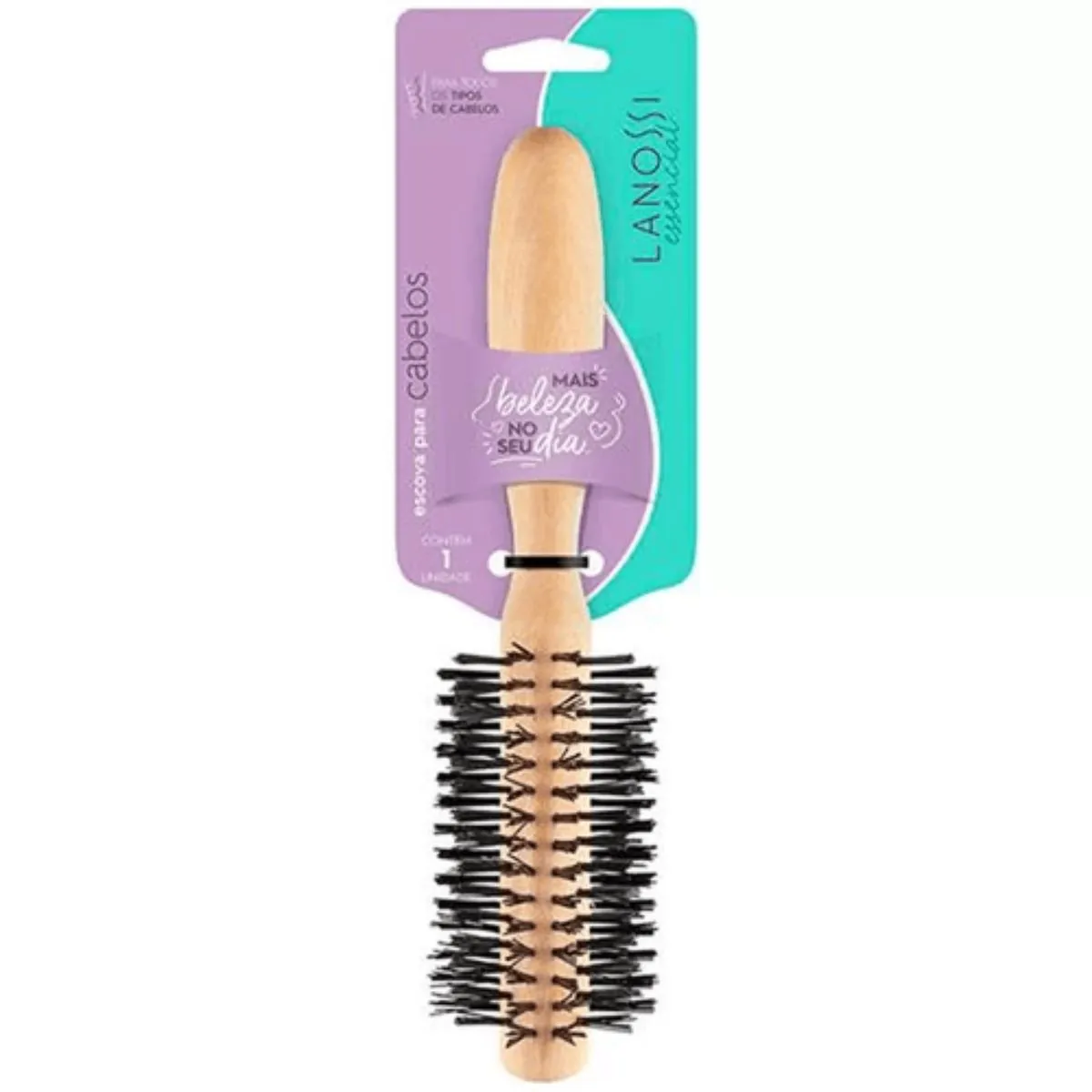 Escova Lanossi Essen Madeira Nylon Reta