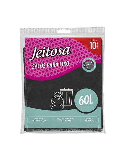 Saco Para Lixo 60l Jeitosa 10 Unidades