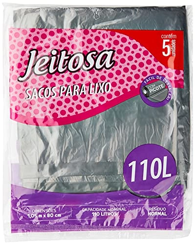 Saco Para Lixo 110l Jeitosa 5 Unidades