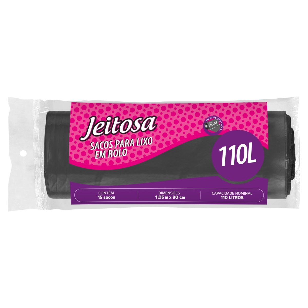 Saco Para Lixo 110l Jeitosa 15 Unidades