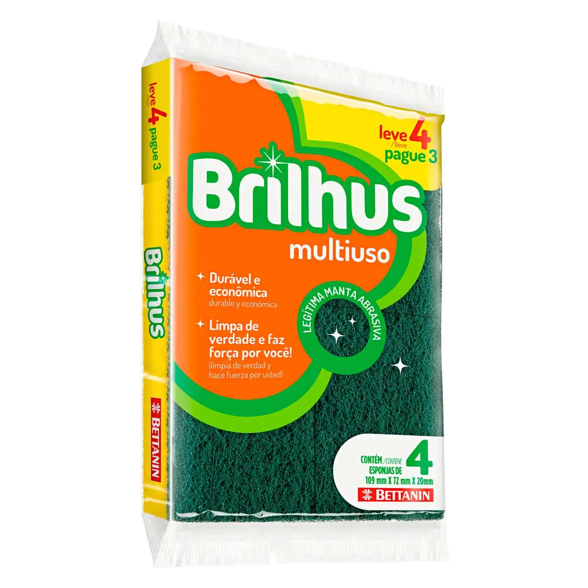 Kit Esponja Multiuso Brilhus Leve 4 Pague 3