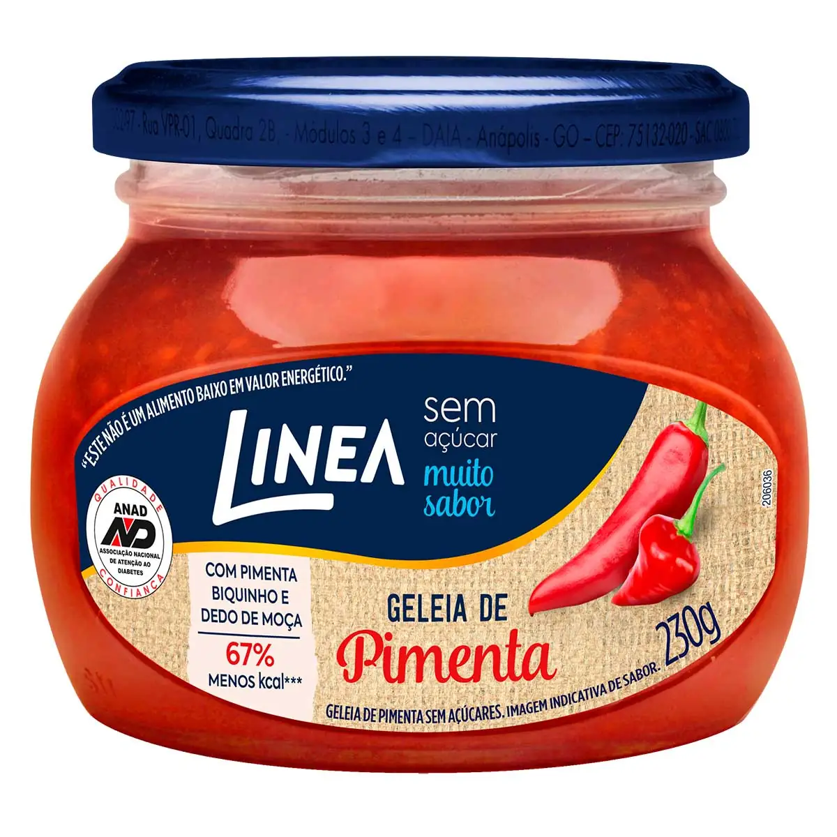 Geleia Pimenta Zero Açúcar Linea Vidro 230g
