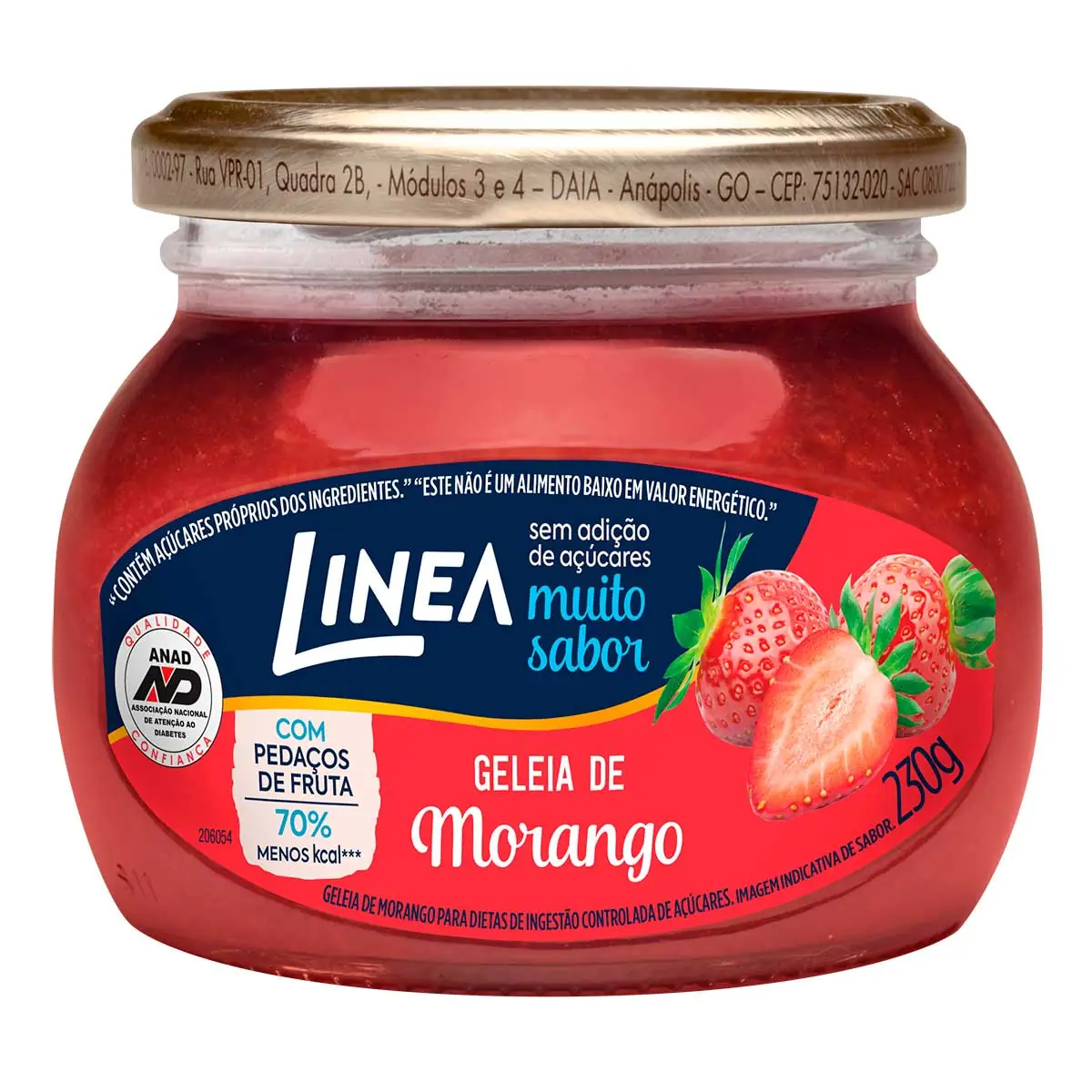 Geleia Diet de Morango LINEA Vidro 230g