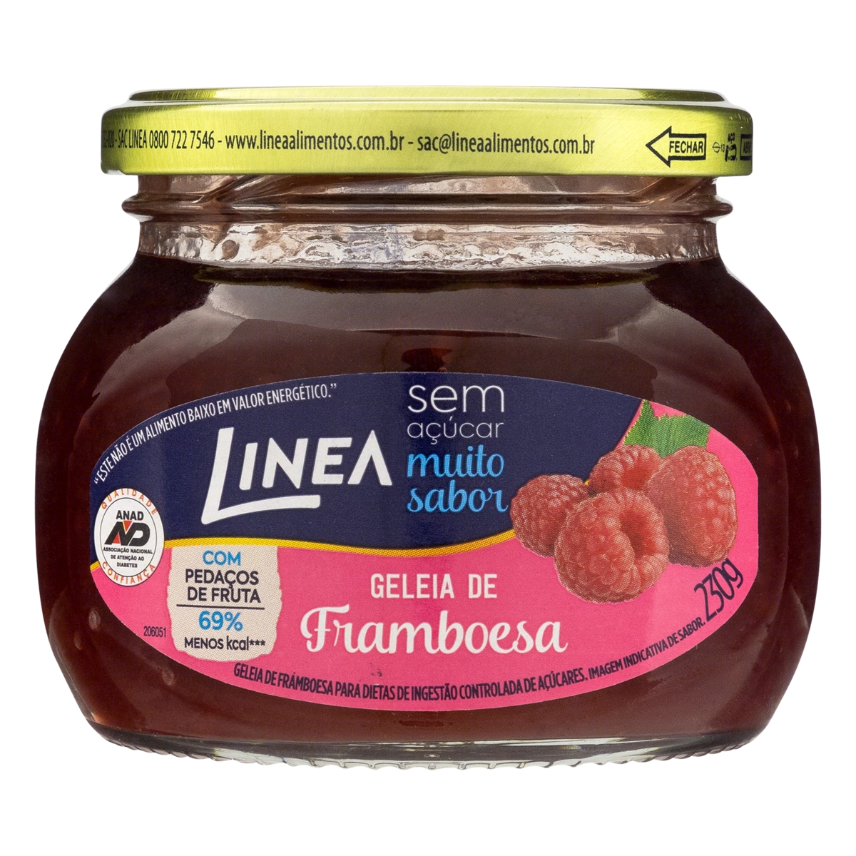 Geleia Diet de Framboesa LINEA Vidro 230g