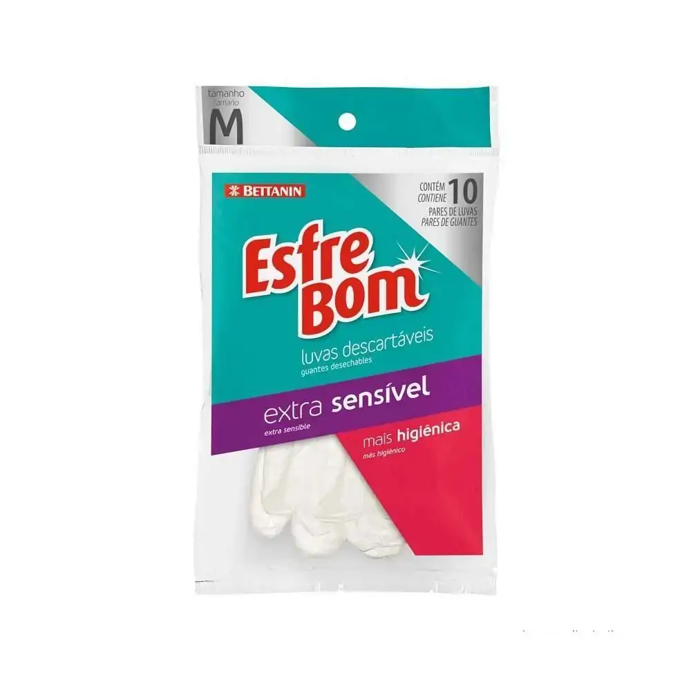 Luvas Descartaveis Com 10 Esfrebom Media