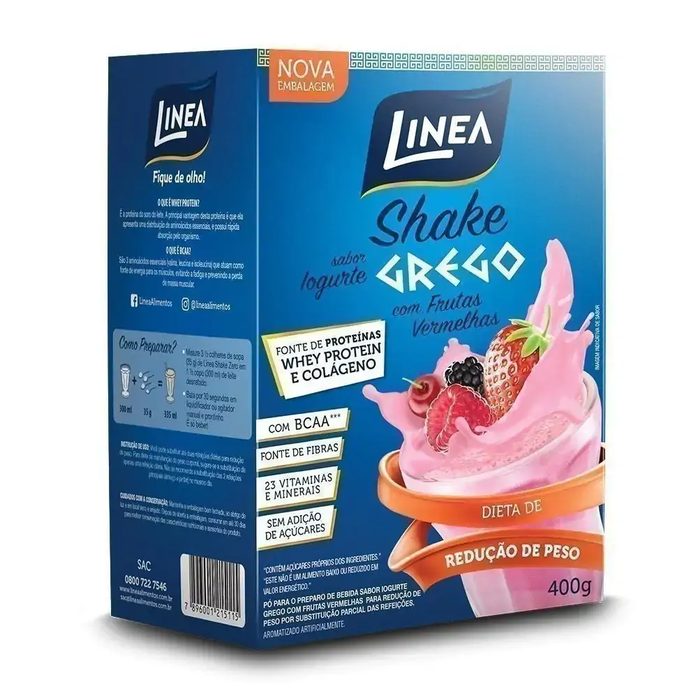 Shake Pó Para Redução De Peso Iogurte Grego Com Frutas Vermelhas Linea Caixa 330g