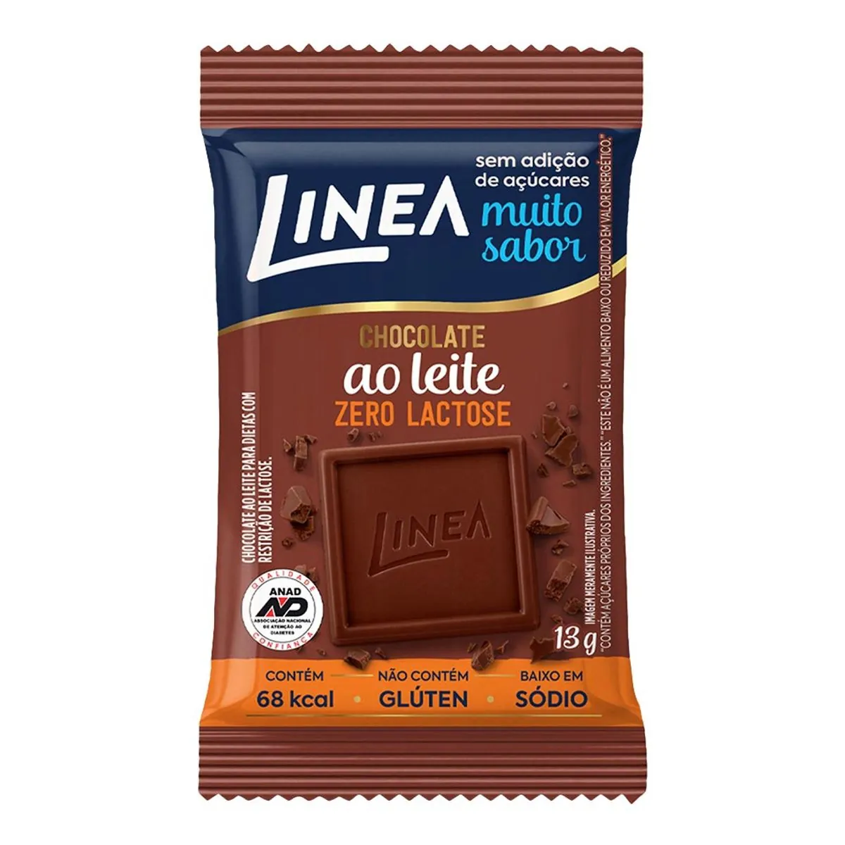 Chocolate Ao Leite Zero Lactose Linea Pacote 13g