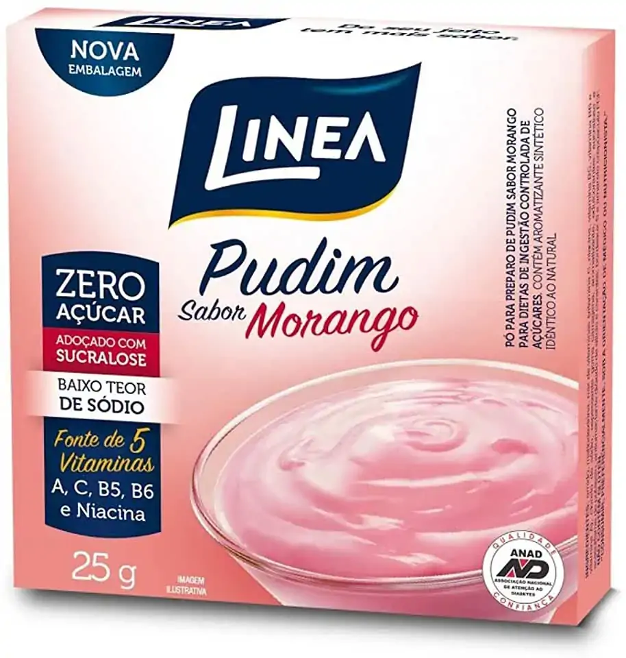 Pó Para Pudim Morango Zero Açúcar Linea Caixa 25g