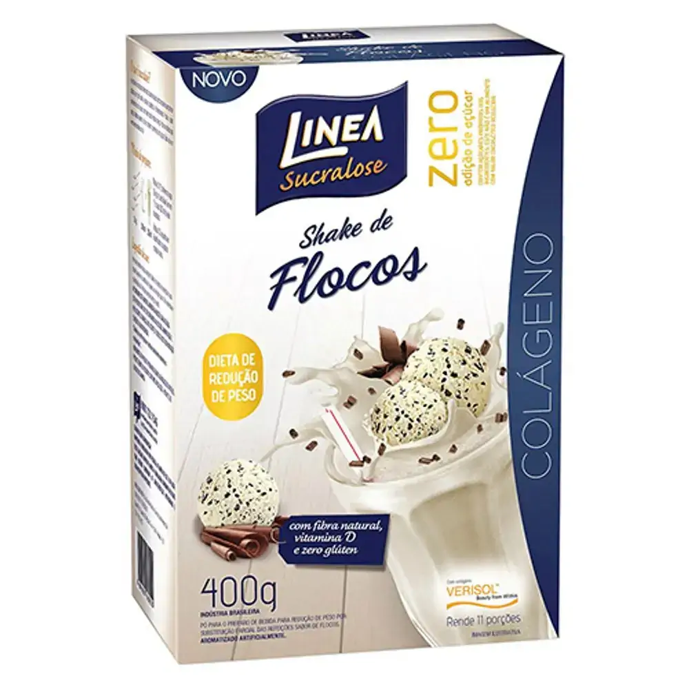 Pó Para Shake Para Redução De Peso Flocos Linea Sucralose Caixa 400g