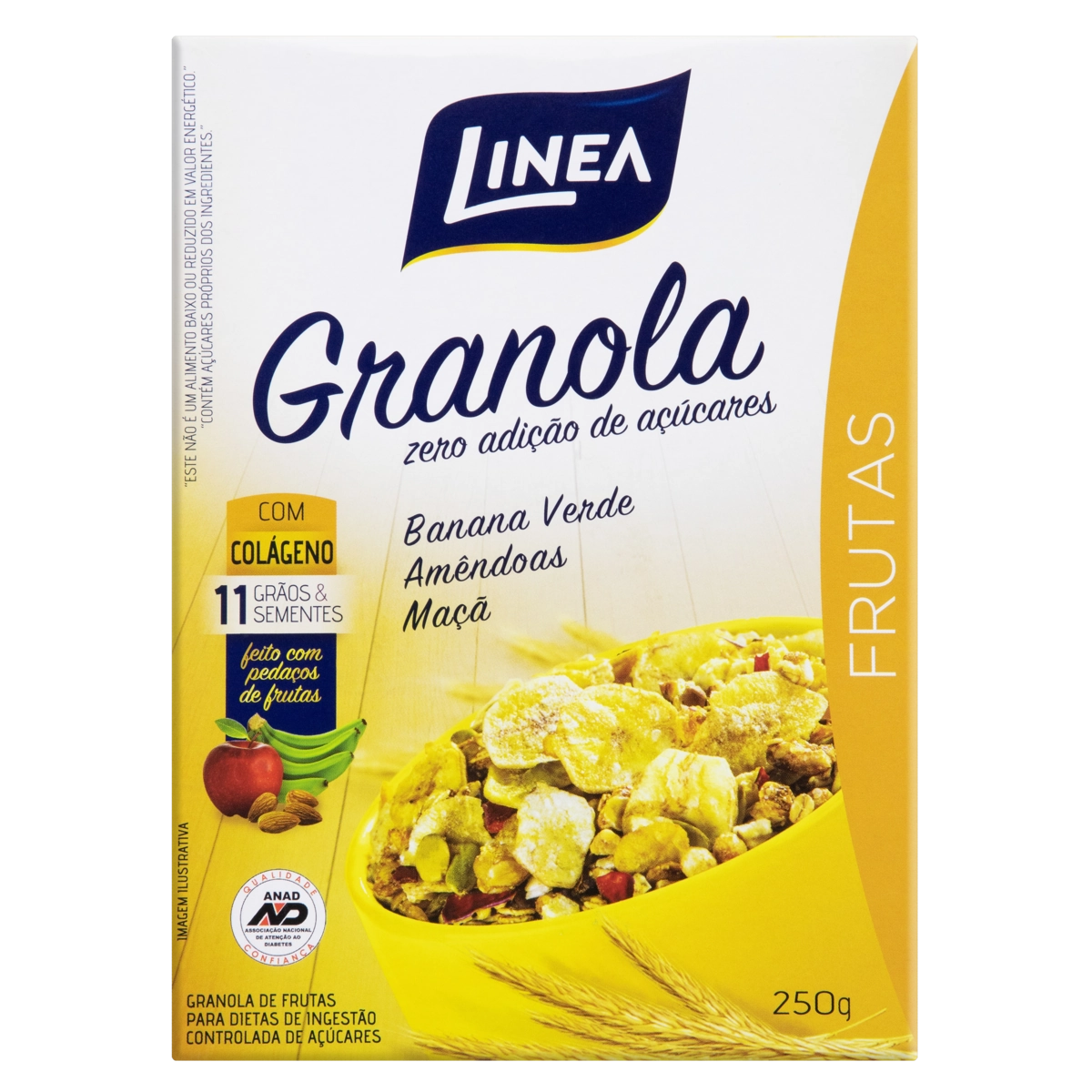 Granola Diet Banana Verde, Amêndoas E Maçã Linea Caixa 250g