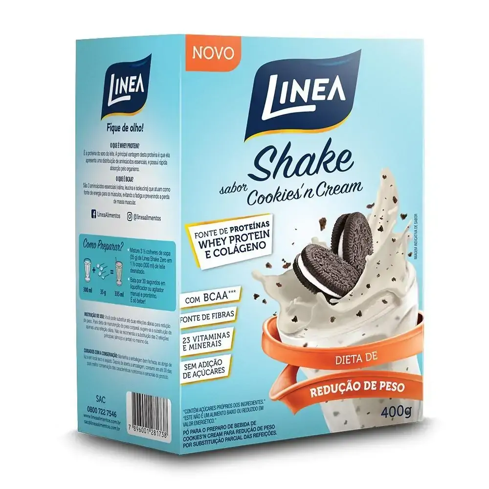 Shake Pó Para Redução De Peso Cookiesn Cream Linea Caixa 330g