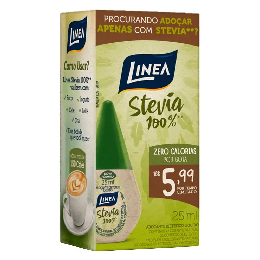 Adocante Linea 25ml Stevia Preco Esp.