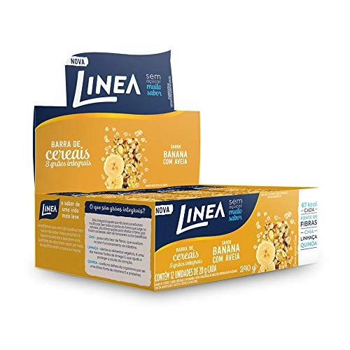 Linea Barra Cereais 3 Grãos Integrais Banana  Com Aveia 12 U