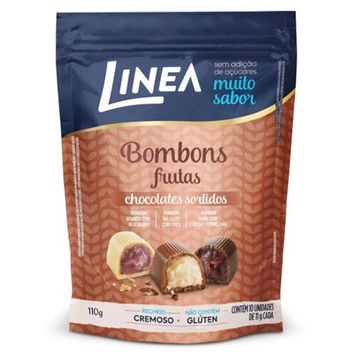 Bombom Frutas Sortidas Linea Pouch 110g 10 Unidades