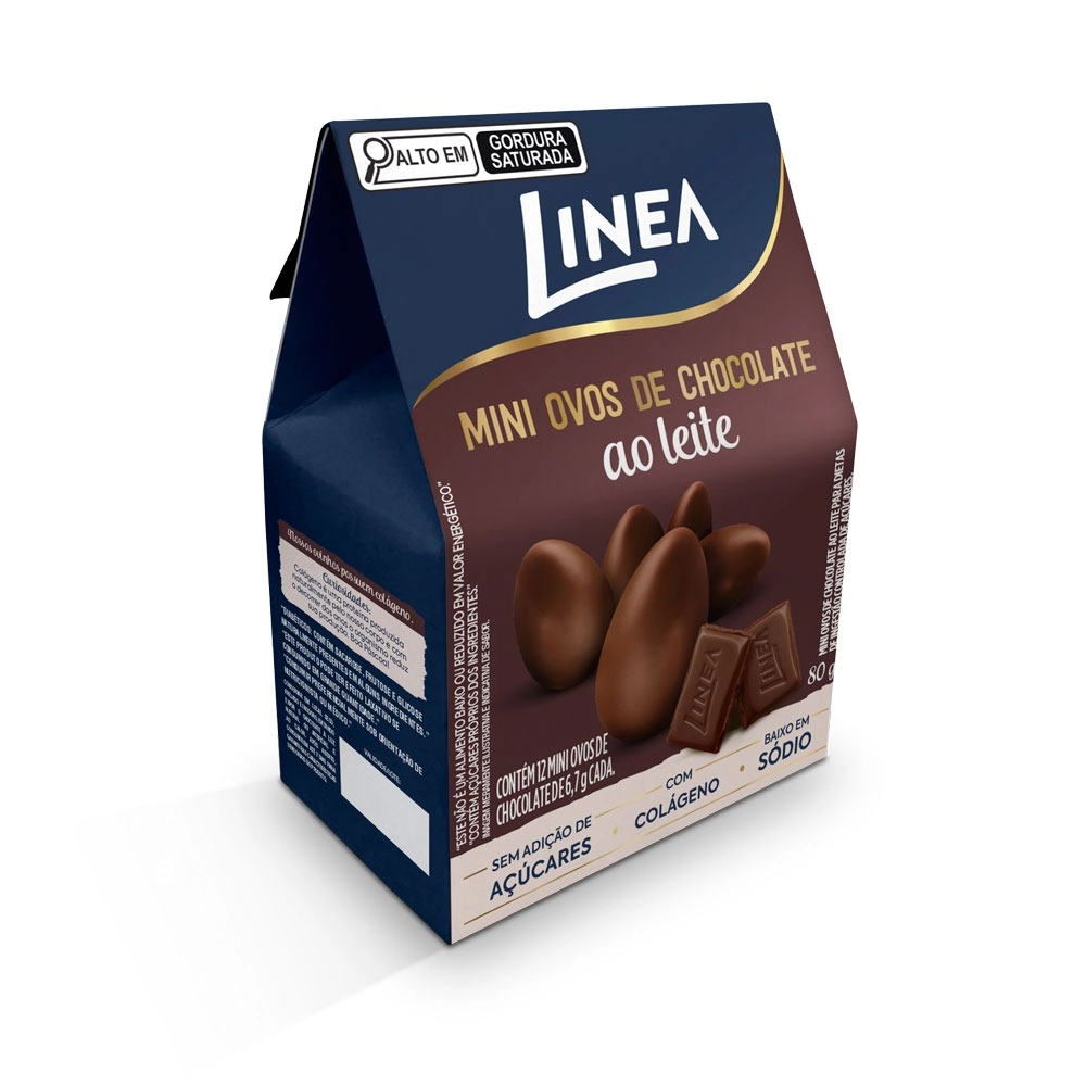 Miniovos De Chocolate Branco Cookiesn Cream Linea Caixa 80g 12 Unidades