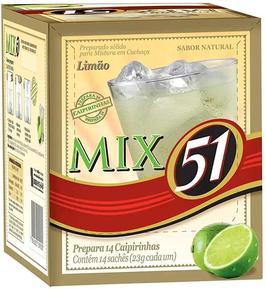 Mix Para Caipirinha Pó Limão 51 Caixa 14 Unidades
