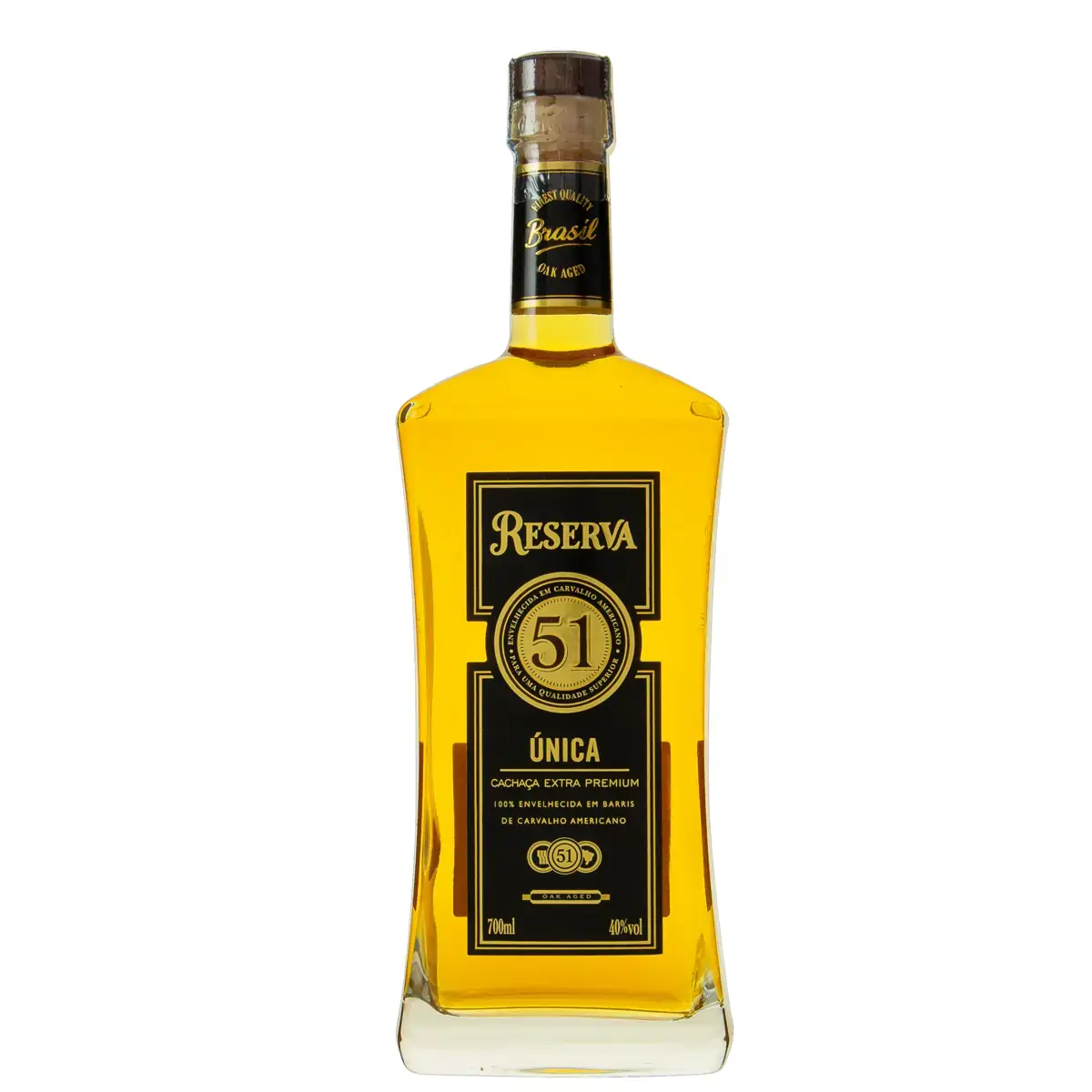Cachaça Envelhecida Única 51 Reserva Garrafa 700ml