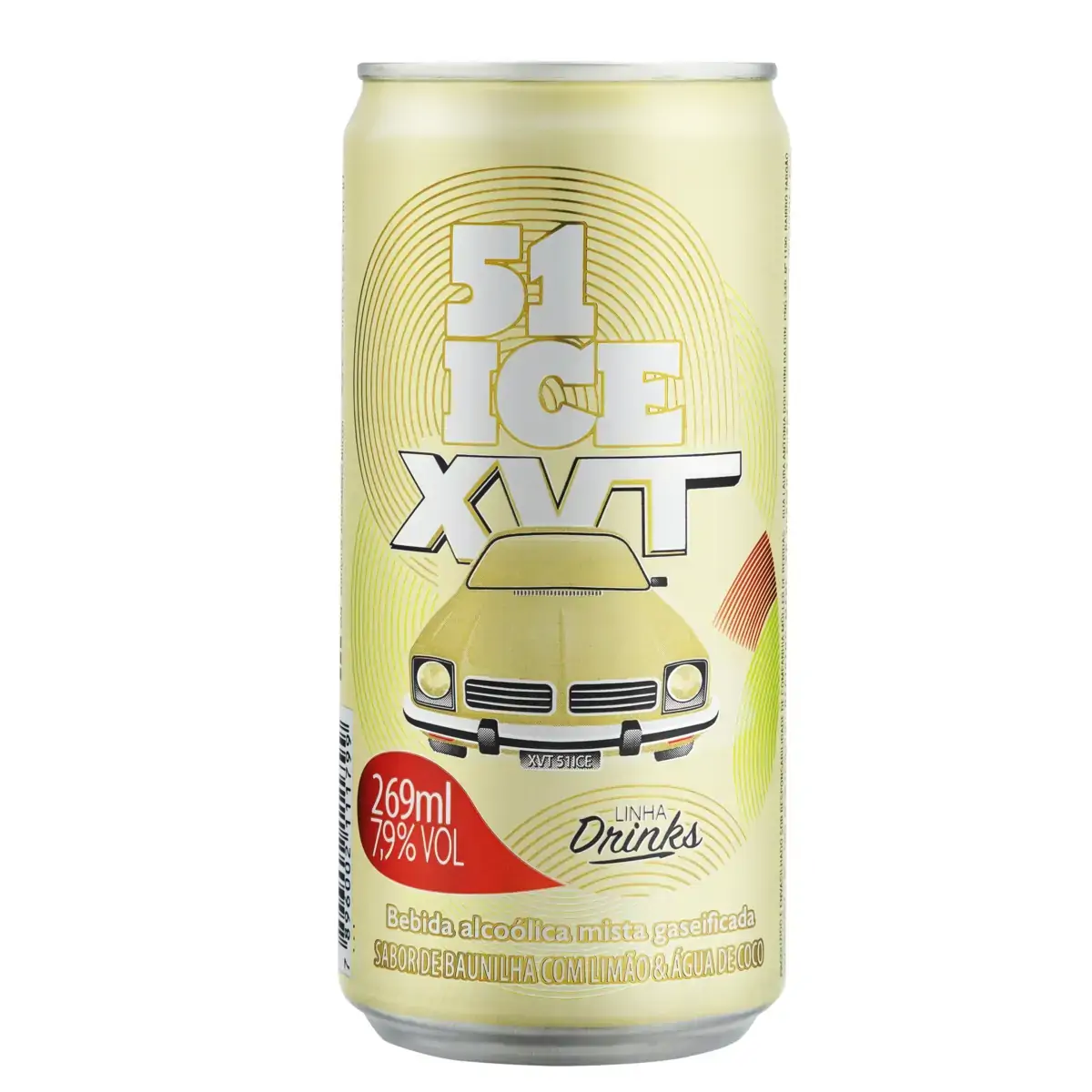 Bebida Mista Alcoólica Baunilha com Limão e Água de Coco 51 Ice XVT Drinks Lata 269ml