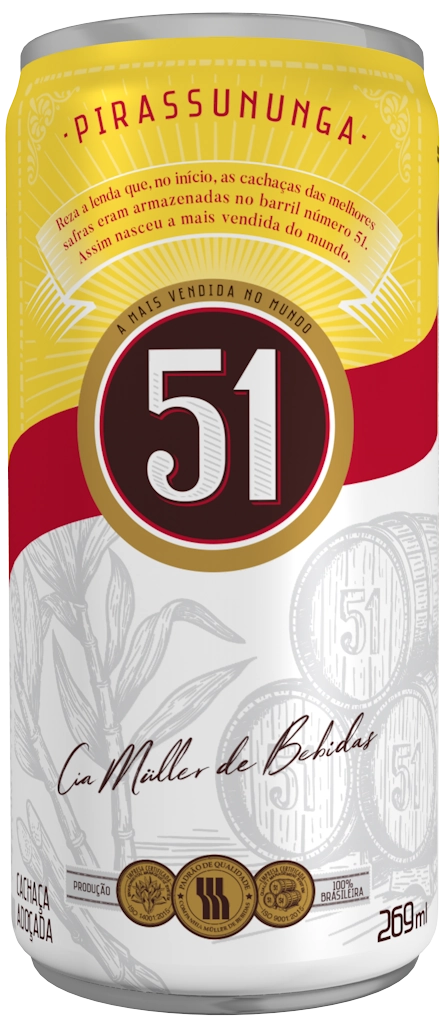 Cachaça Adoçada 51 Lata 269ml