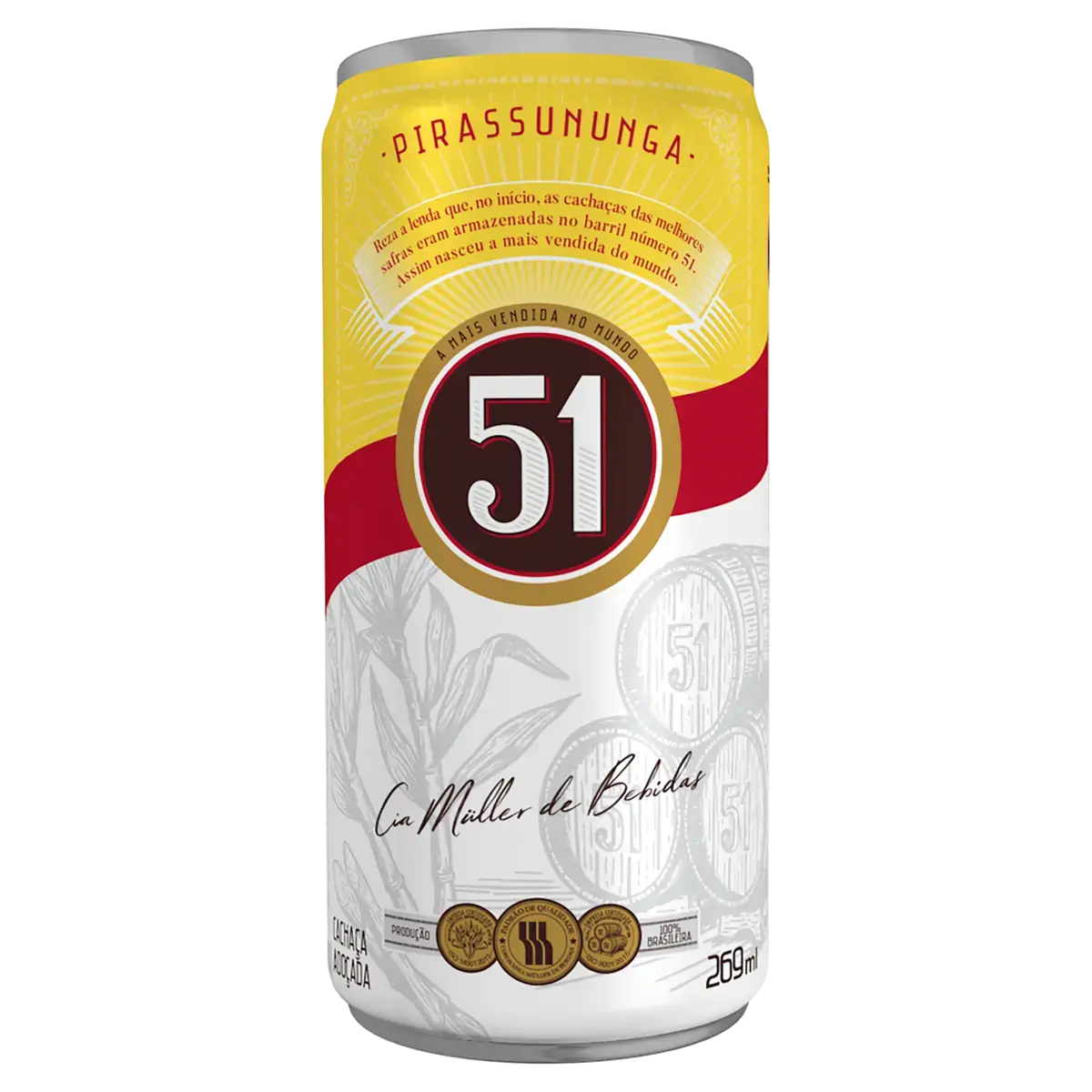 Cachaça Adoçada 51 Lata 269ml