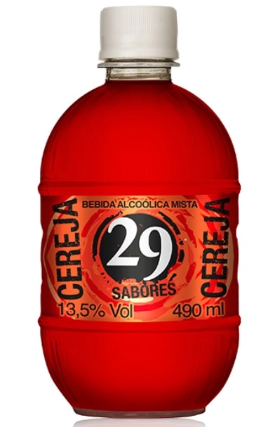 Bebida Mista Alcoólica Cereja 29 Sabores Garrafa 490ml